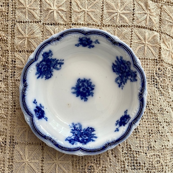 Astoria Flow Blue Veggie Serving Bowl New Wharf Pottery Vintage Antique England - Picture 13 of 13
